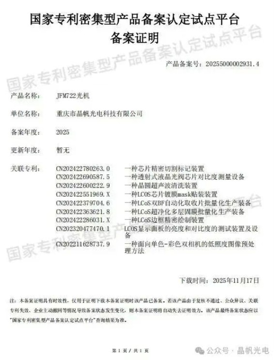 双重认证!晶帆光电两款核心产品斩获9项专利 +通过“国家专利密集型产品认定”硬核实力领跑行业5.jpg